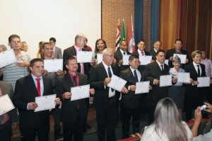 Vereadores durante cerimônia de diplomação. Foto: Ricardo Bittner
